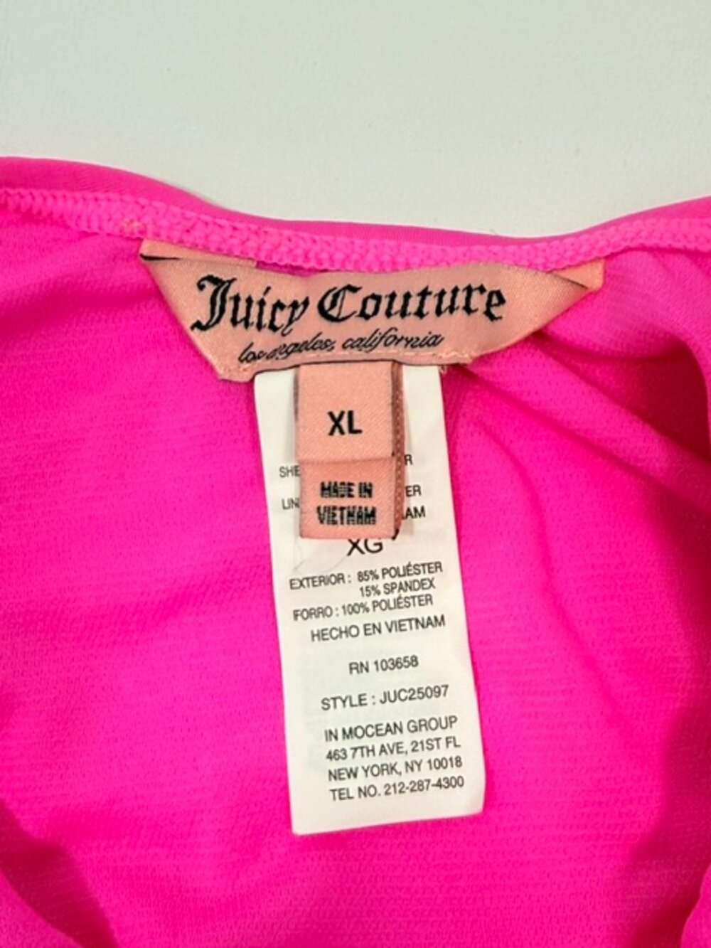 NWT Juicy Couture Y2K One Piece Bathing Suit Cut Out Sides with Bows Pink XL - Picture 5 of 10